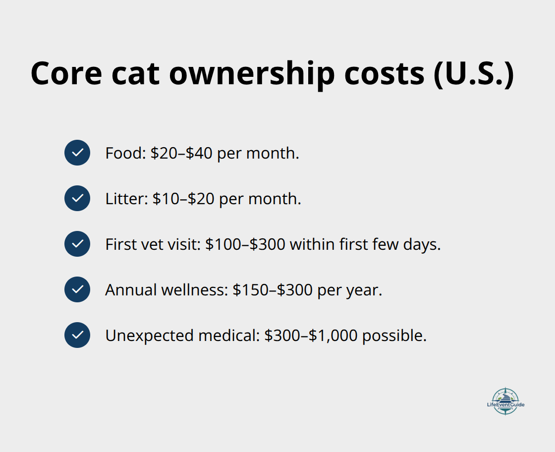 Monthly and annual cost checklist for cat owners in the United States - cat adoption considerations